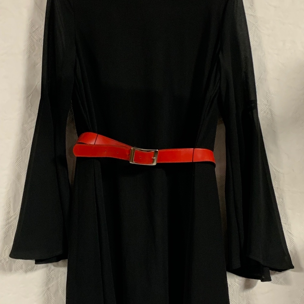 Revamped dress with flared long sleeves